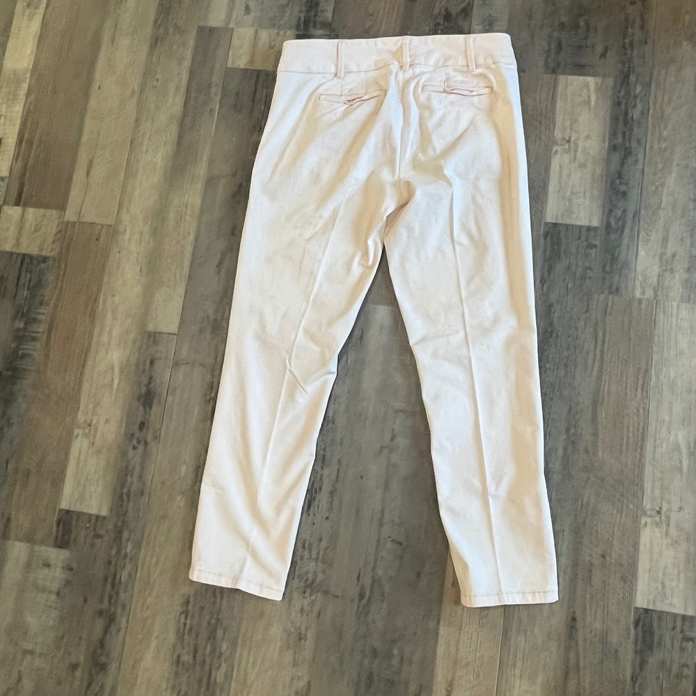 Loft Womens Pale Pink Slim Ankle Pants Size 4 Mid Rise Straight Leg Chino - Picture 6 of 7